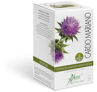 Aboca Cardo Mariano Concentrato Totale 50 Opercoli - Integratore Alimentare Erboristico con Proprietà Depurative, Utile per la Fisiologica Funzionalità del Fegato
