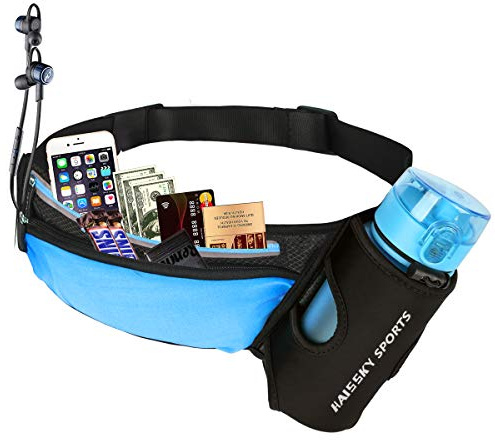 Laufgürtel für Handy mit Flaschenhalter Sport Bauchtasche für Damen Herren | Große Kapazität Running Belt mit Reflexstreifen, Handytasche Joggen Laufen Marathon Zubehör, Schweiß-und Kratzfest