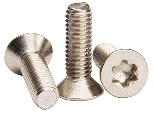 M8 Flachkopf-Torx®-Schrauben, Torx-Senkkopfschrauben, Vollgewinde, 10 Stück, silber