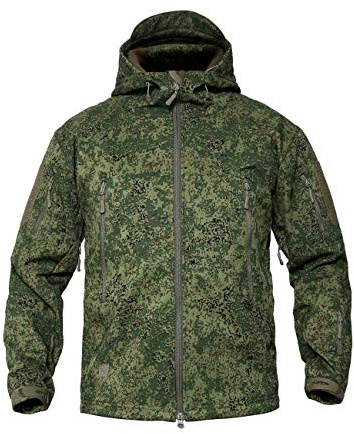 YFNT Herren Taktisch Softshell Fleecejacke Camouflage Militär Hoodie Outdoor Warm Winddicht Wasserdicht Mantel Jacken Skijacke