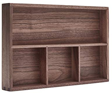 pandapark Wood Organizer Tray,Black Walnut,Desk & Drawer Storage Box (Walnut Master)