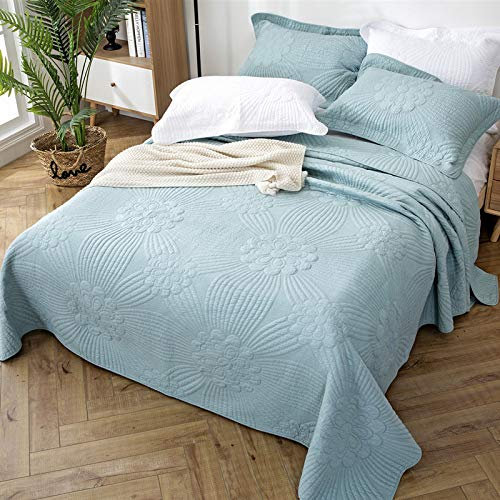 Tagesdecke Gesteppt Baumwolle Bettüberwurf Steppdecke Patchwork Doppelbett Mit Kissen, 3-teilige Bettdecke Stepp Decke Doppelbett,E-230X250CM