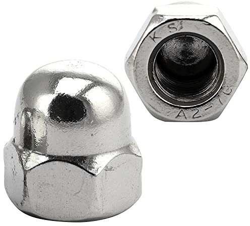 FASTON® Sechskant Hutmuttern M4 hohe Form DIN 1587 Edelstahl A2 (100 Stück) Ziermuttern Sechskant-Mutter Stoppmuttern Klemmmuttern