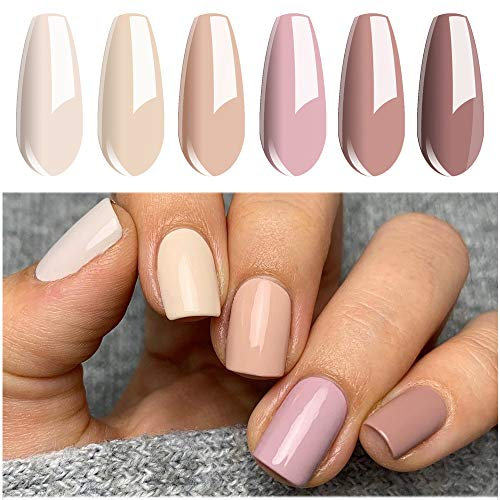 Vishine UV Nagellack Gel Nude farben Set,Gel Nail Polish für Nagel Design 6pcs Schellack Nagellack Starter set 8ml