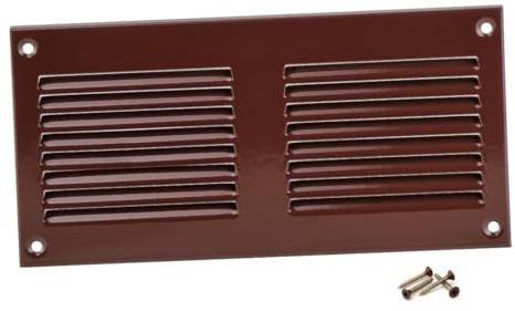 Marron 200x100 mm Rejilla de Ventilacion con Mosquitera, Metalica