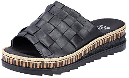 Rieker Damen Pantoletten V7988-00 schwarz Gr. 39