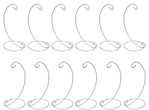12 Stücke Ornament-Ständer Hängende Glasball Präsentations Ständer Christbaumkugel-Halter zum Aufhängen, Metall, L-Form Halter Haken Candlestick GlasBall Laterne Hängeständer (weiß)