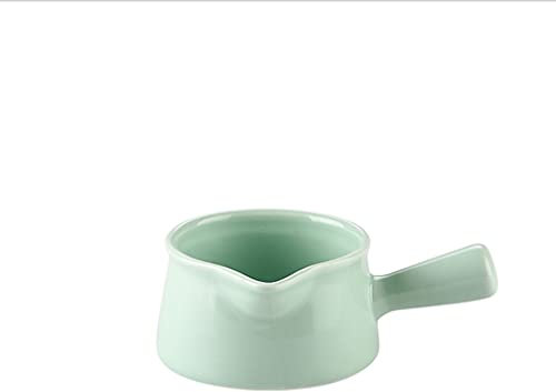 HAODA Bricco per Latte Brocca di Schiuma di Latte in Ceramica 5,1oz Ceramica Latte di frotte Tazza con Manico Mini può Tenere la Salsa inceppata inceppata Latte Brocca Coppa Semplice (Color : Green)