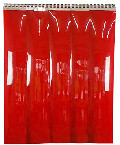 PVC Streifenvorhang 2x300mm Schweißerschutz Höhe 2,00m x Breite 3,00m, Lamellenvorhang gegen Strahlung und Schweißen, UV behandelt und feuersicher, PVC Vorhang gegen Strahlung und Funkenflug
