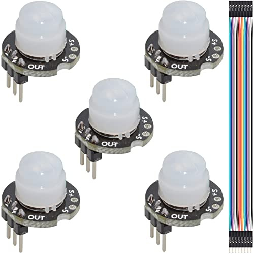 Youmile 5 Piezas Mini SR602 Módulo Detector de Sensor de Movimiento Módulo de detección de Infrarrojos Interruptor sensorial de Alta sensibilidad con Cable Dupont para Arduino Electronic DIY