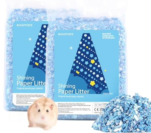 BUCATSTATE Hamster Streu Bunt, 900g Hamster Streu Staubfrei Meerschweinchen Toiletten Streu -Geruchskontrolle, Natürlich für Kleine Haustiere, Nager, Chinchilla, Mäuse (Dark Blue)