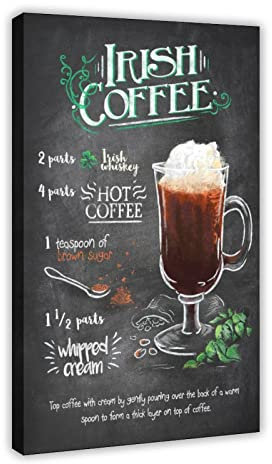 JDRC Irish Coffee Making Process Canvas Poster Bedroom Decor Sports Landscape Office Room Decor Gift Frame: 12x18inch(30x45cm)