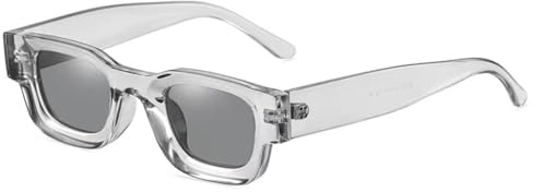WDZAYXC Rechteckig Polarisiert Sonnenbrille Retro Quadratisch Rahmen Brillen für Damen Herren UV 400 Schutz