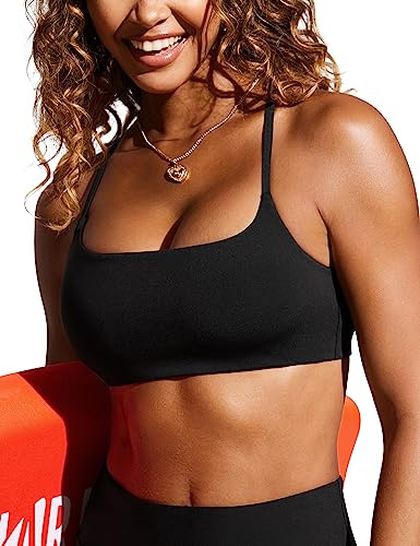 CRZ YOGA D-DD Scoop Neck Bikini Tops Black X-Large