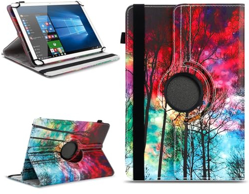 NAUC Robuste Universal Hülle 10 10.1 10.2 10.3 10.4 10.5 10.6 10.8 11 Zoll Tablet Schutzhülle Kunstleder Tasche Standfunktion extra 360° Drehbar