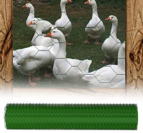 Sechseckgeflecht, Metall Zaun, Grün Drahtgitter Zaun, Maschendrahtzaun Schutzzaun für Kaninchen, Küken, Hühner, Vögel Sicher, Ziegen - Maschen 25x25 mm, Höhe 50cm Länge 25m