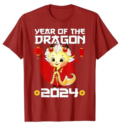 Décorations du Nouvel An chinois 2024 Année du dragon garçon fille T-Shirt
