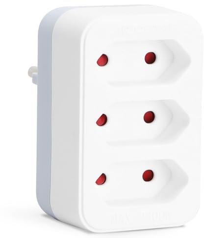 Aigostar Mehrfachsteckdose für Eurostecker，Steckdosenadapter 3 Fach，3 Euro Steckdose Kindersicherung， 2300W，Weiß