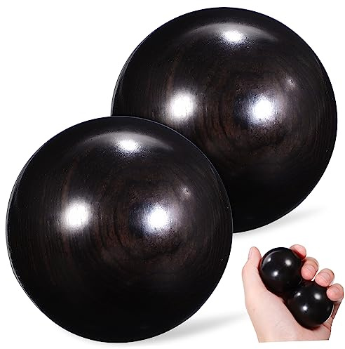 Handmassagebälle 2 Stück Schwarz 4, 0cm für Handgymnastik | Glatte Oberfläche, Leichtes Format, Kompakte Kugelform, Wiederverwendbar