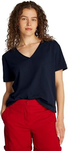 Tommy Hilfiger Slub Crop V-nk SS Ww0ww43901 Slub Crop V-NK SS WW0WW43901 Mujer (Pack de 1)