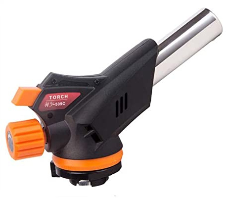 Torch Flame Gun Blow Fire Starter, Portable, Torch Kitchen Blow Fire Machine, Suitable for Home Barbecue Cooking, Grilling Steak, Welding, Black