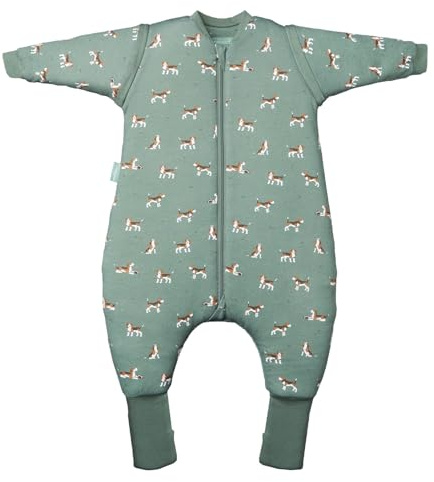 molis&co. Baby-Schlafsack mit Füßen, abnehmbare Ärmel und Socken. 2.5 TOG. Ideal für die Übergangszeit und den Winter. 100% Baumwolle (Oeko-TEX 100). (Beagle, 100 cm (4 Jahre))