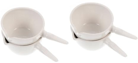 Hohopeti 4 Stück Abdampfschale Tasse Backschüssel Becherglas Küchenschüssel Schüsseln Keramik Verdunstungsschale Labor Verdunstungsschale Laborverdampfungszubehör Verdunstungsbecken Weiß
