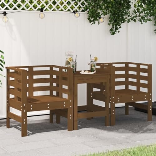 Sufrk Gartenstühle 2 STK. Garten StüHle Relaxsessel Garten Gartensessel Outdoor GartenstüHle Honigbraun 61,5x53x71 cm Massivholz Kiefer
