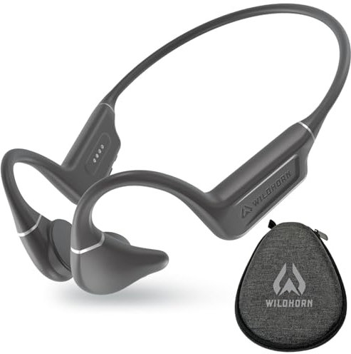 Wildhorn - Cuffie da nuoto a conduzione ossea, Bluetooth 5.4, IPX8, impermeabili, per nuoto, ricarica magnetica rapida, capacità di archiviazione MP3 2500 canzoni, cuffie da nuoto senza microfono