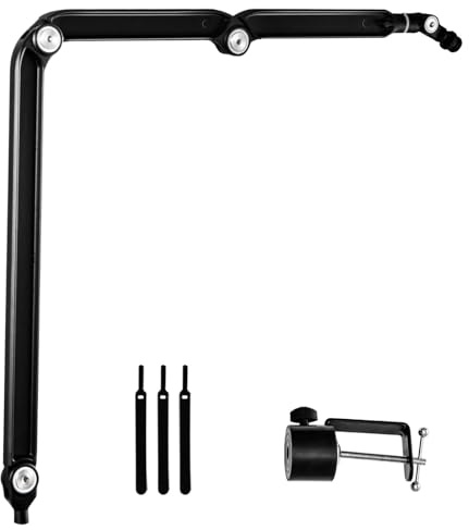 Youyijia Microphone Boom Arm Desk Adjustable Compact Mic Suspension Boom Scissor Arm Stand Microphone Arm Stand 360° Rotatable Boom Arm (AK65)