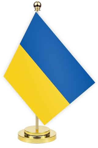 Ukraine Schreibtisch Flagge, 30cm großes kleines ukrainischukrainisch Banner im Freien, winziges Drucken Dekor für Büro Home Tisch desk Ukraine
