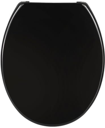 ISOISL Toilettendeckel, Klodeckel mit Soft-Close Mechanismus O-Form Einfache Montage Wc Deckel Klobrille WC-Sitz für Familie Toilet Seat Bis 150kg (Schwarz)