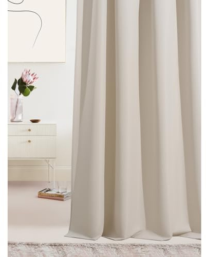 ROOM99 Vorhang mit Ösen Laurel 180 x 250 cm Breite x Höhe Verdunkelung Blickdicht Schiebegardinen Curtain Wohnzimmer Schlafzimmer Hellbeige, 1 Stück