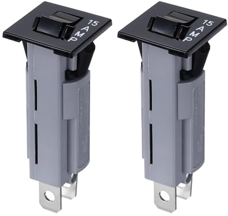 QUARKZMAN 2Pcs Interruttori Termici 125/250VAC 32VDC 15A Reset Manuale Interruttore Elettrico Pulsante Protettore Termico Sovraccarico per Attrezzature Elettriche