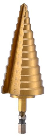 HOHXEN Broca Escalonada(6mm-35mm), Acero Rápido Recubierto de Titanio, Mango Hexagonal, Broca Cónica Para Cortar Agujeros Herramientas Para Madera, Acero Inoxidable, Chapa Metálica