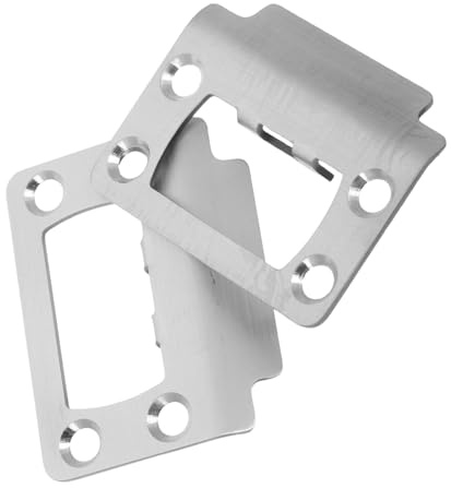 HOMOCONO 1 ensemble Plaque de Renfort Acier Inoxydable pour Gâche de Porte Kit Plaques et Vis Longues et Courtes Compatible avec Serrures Intérieures et Portes de Camping car Protection