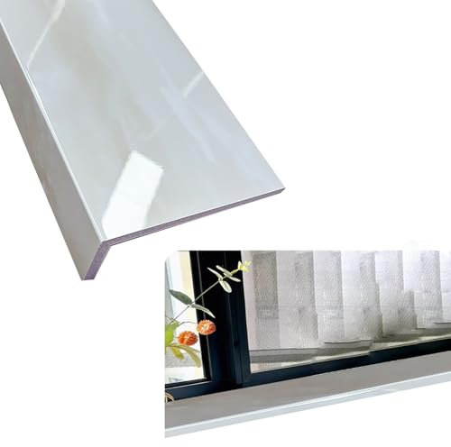 UZAMIRLEX Copri davanzale della Finestra, Copertura for davanzale in Acrilico Composito da 8 mm di Spessore, Diverse Misure for Interni ed Esterni(120x15cm(47.2x5.9in))