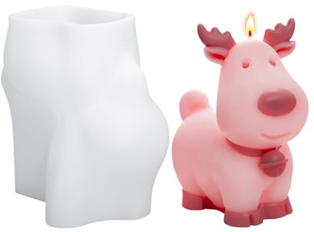 Erconsso Molde Ciervo,Molde para Velas 3D de Alce Ciervo Navideño | Herramientas Para Fundición De Resina Y Materiales Para Manualidades | Para Gelatina Arcilla Chocolate Decoración Fiesta Casera