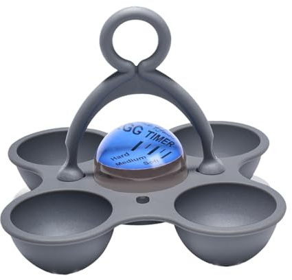 Gcljlmy Cooker Egg Timer Changes Colours When Finished, Lighter Kitchen Accessories, 4 Egg Kettle Timer with Egg Holder (Grey Blue)