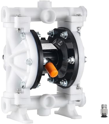 VEVOR Pompe Pneumatique à Double Membrane 16,64 L/min, Pompe à Diaphragme Pneumatique Transfert Huile Usagée, Entrée Sortie Air Standard, Corps Polypropylène, pour Diesel, Graisse, Kérosène, Essence