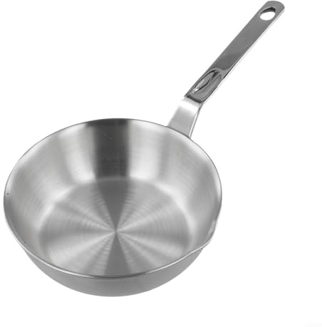 316 Stainless Steel Mini Egg Pan with Integrated Spout, Mini Sauce Pan Frying Pan, Omelet and Sauce Frying Pan for Single Serving Cooking for Gas and Induction Hobs Small Diameter 5.2 to 6.9(M)