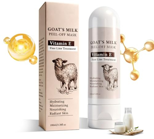 Masque facial Peel-Off avec lait de chèvre - Nettoyage en profondeur et raffermissement des pores - Pour les soins de la peau à la maison - Élimine les impuretés, les points noirs et l'excès d'huile