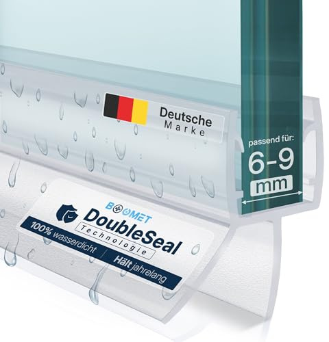 BOOMET Duschdichtung 6mm 8mm · Langlebige Duschdichtungen für Duschtüren · Universal Dichtung Dusche Glastür · Duschlippe für Duschkabinen Dichtungen · Duschtürdichtung unten (2x 44cm)