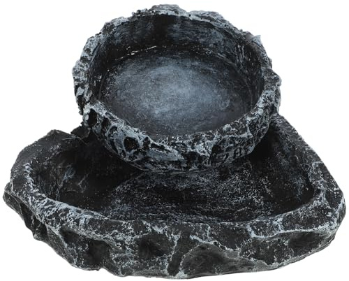 BESPORTBLE Lot de 2 Bols à Nourriture et Abreuvoirs en Résine pour Reptiles, Terrarium Tortue, Lézard et Serpent, Gamelles de Tortue, Petit Format, Accessoires Indispensables pour Habitat
