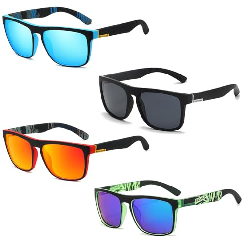 Eulihent 4 Paia Occhiali da Sole Polarizzati per Uomo Donna, Occhiali Polarizzati Uomo, Protezione UV400 Polarized Sunglasses per la guida, Occhiali da Viaggio, Pesca, Ciclismo