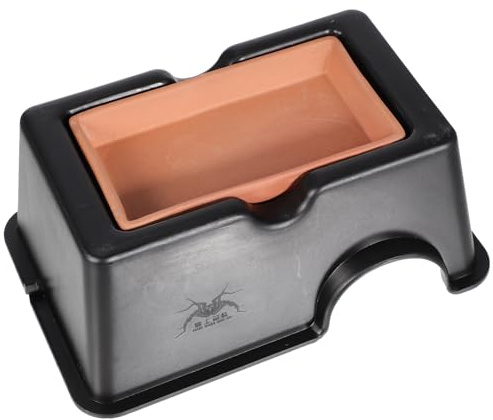 Kichvoe Escondite para Reptiles Grande de Abs Comedero de Cerámica, Cueva Húmeda para Gecko Leopardo y Serpientes, Accesorio Decorativo para Terrarios y Hábitats de Anfibios