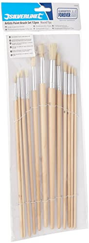 Silverline Tools 868848 - Pinceles redondos, 12 pzas