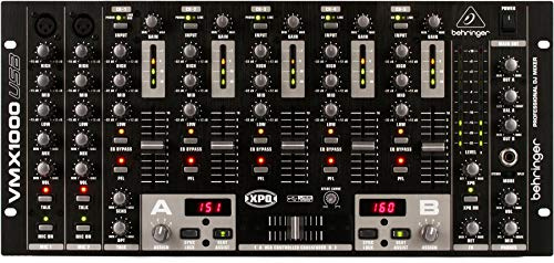 Behringer PRO MIXER VMX1000USB Professioneller 7-Kanal-Rackmount-DJ-Mixer mit USB/Audio-Schnittstelle, BPM-Zähler und VCA-Steuerung