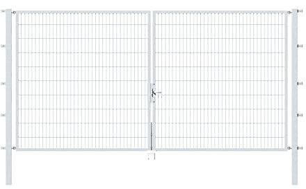 Alberts 649029 Doppeltor Flexo mit Zubehör | verschiedene Breiten und Höhen | feuerverzinkt | Breite 400 cm | Höhe 200 cm