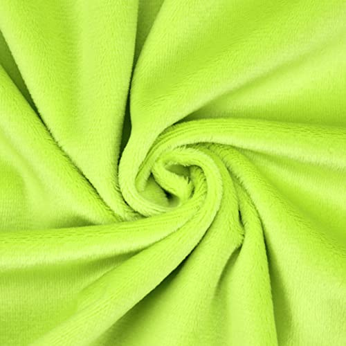 Kuschelweicher Microfaser Plüschstoff in vielen Farben - kullaloo SuperSoft SHORTY 1,5 mm Flor - hellgrün (limette) - Plüsch Meterware